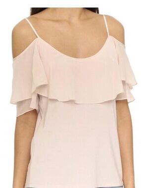 bobeau Blush Pink Cold-Shoulder Ruffle Camisole